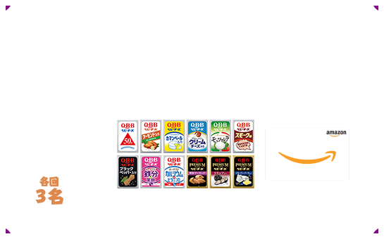 入賞 各回3名 ベビーチーズ詰め合わせセット アマゾンギフト券5,000円分